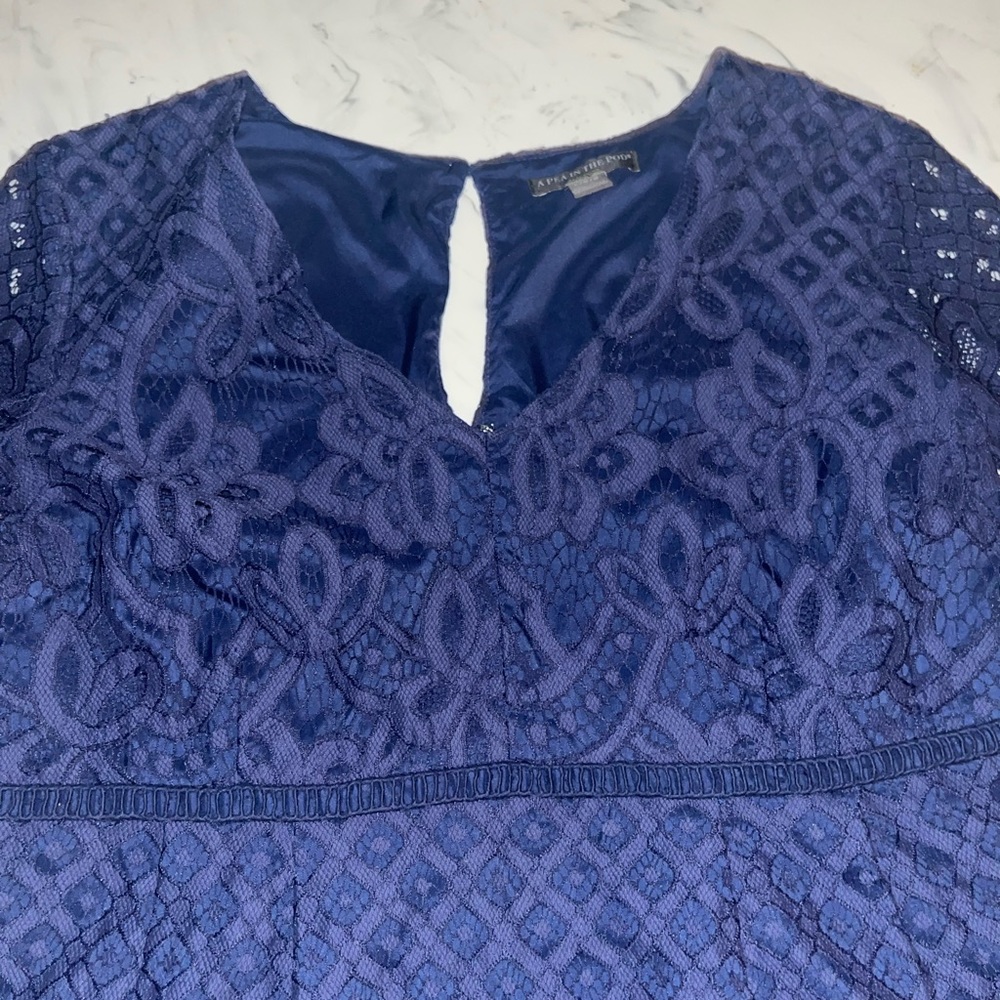 Pea in the of Floral lace overlay maternity dress nylon cotton blend l - Picture 3 of 4